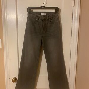 LOFT Gray Denim Wide Leg Jeans